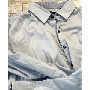 NWT 7 Diamonds Walk The Line Button-Down Shirt Flip Cuff Men's‎ Light Blue LARGE